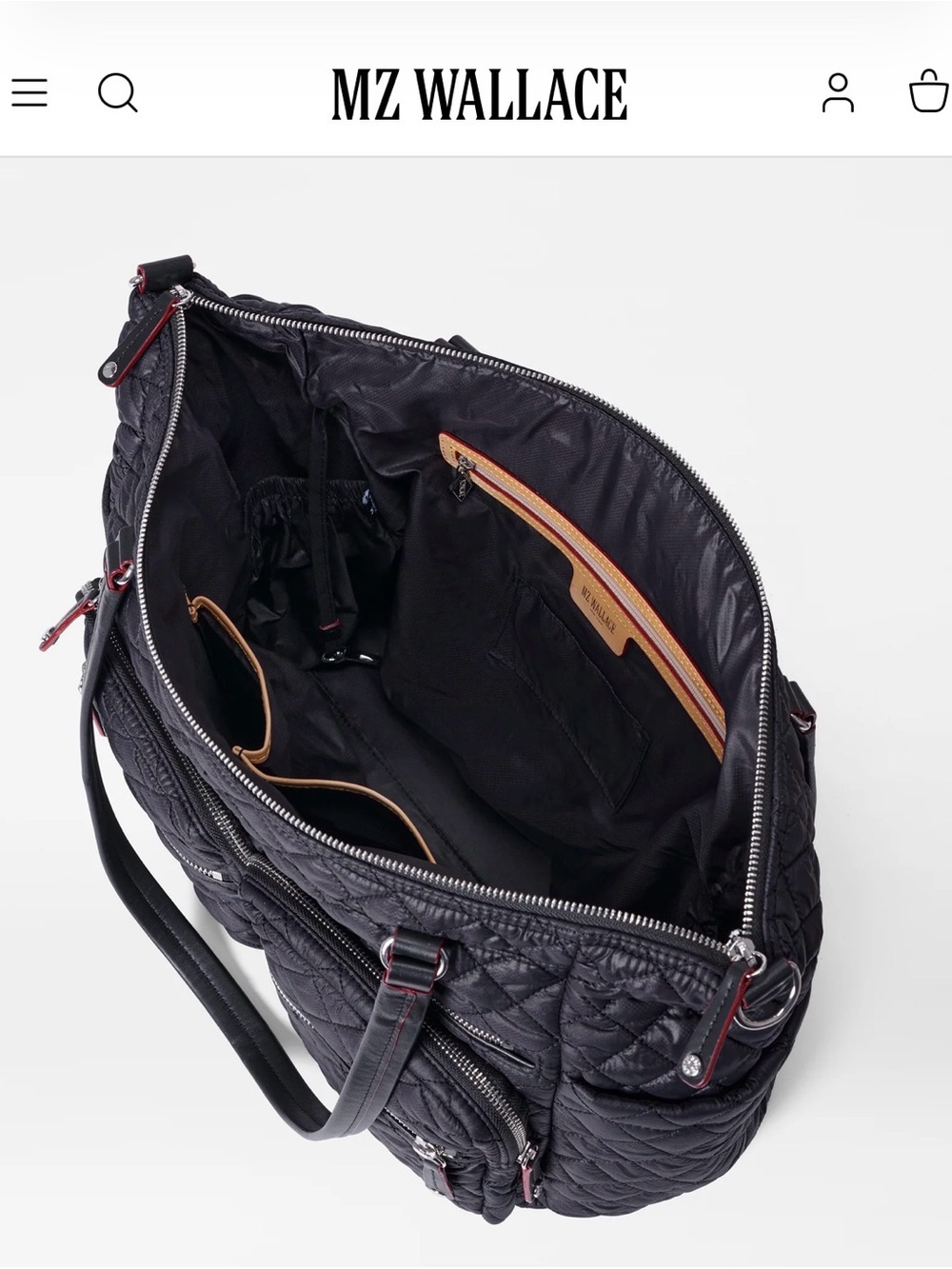 MZ Wallace Black Crosby Traveler Duffel - Picture 3 of 9